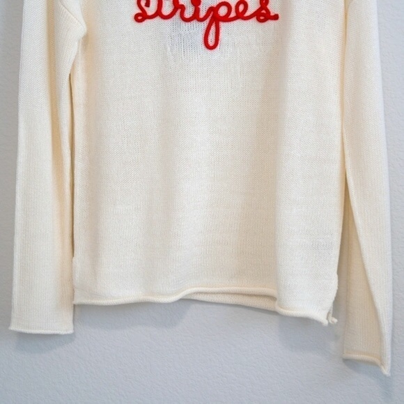 New! Marled Knit Stars & Stripes Patriotic Embroidered Crewneck Pullover Sweater - Picture 4 of 7